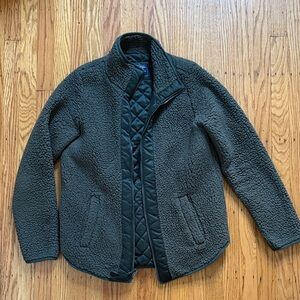 Women’s Cozy Abercrombie Fleece Jacket Olive Green Size Medium